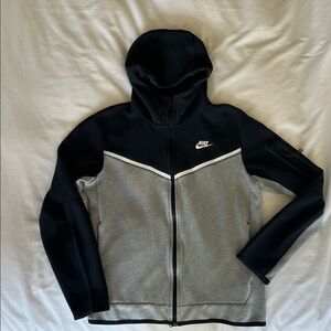Nike Tech Black and Gray Hooded Sweatshirt